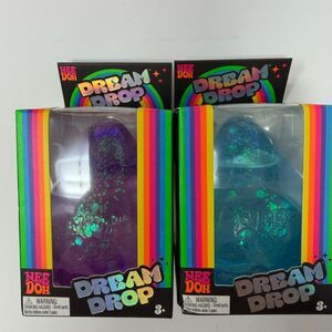 LOT OF 2 Schylling NeeDoh Dream Drop Squeeze Toy Blue and Purple